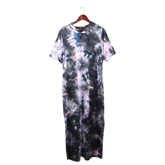 VIBE‎ Sportswear Soft Tie Dye Maxi Dress Hooded Multi-colored Womens Plus Sz 2X - Picture 1 of 16